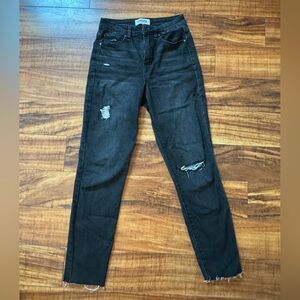 Black ripped jeans, size 25